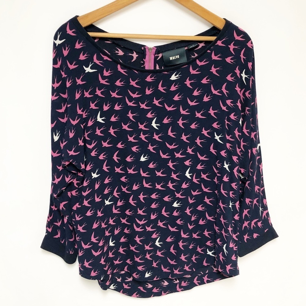 Anthropologie Maeve Bird Novelty Top Sz 2 - Picture 4 of 12